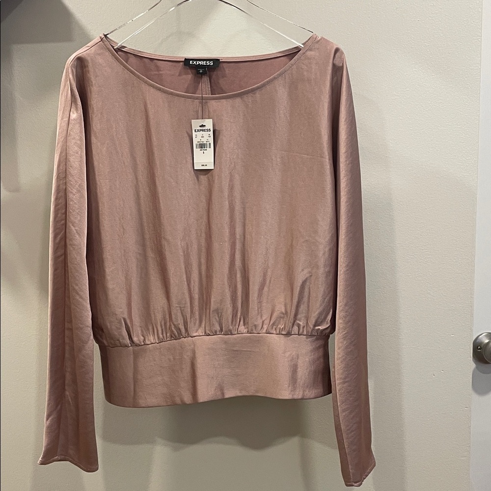 Express Women's Blush Long Sleeve Blouse